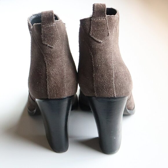 Marc Fisher Taupe Suede Leather Block Heel Ankle Boots / Booties - Picture 6 of 15
